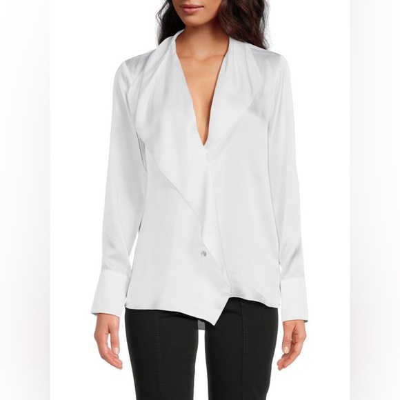 L’Agence Jaslynn Silk Ruffle Top - Picture 1 of 8